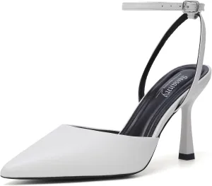 Susanny Heels for Women Stiletto Closed Pointed Toe Backless Dress Shoes High Heels Sexy Kitten Pumps Wedding Guest Party Dance Prom Dressy Comfort Shoes