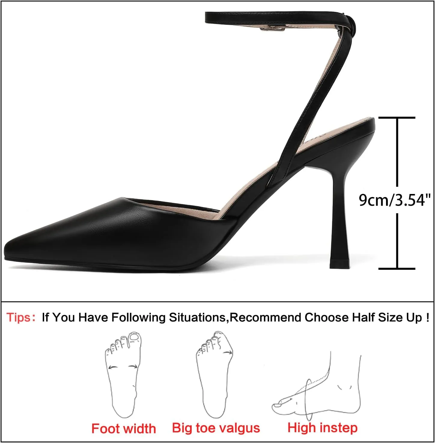 Susanny Heels for Women Stiletto Closed Pointed Toe Backless Dress Shoes High Heels Sexy Kitten Pumps Wedding Guest Party Dance Prom Dressy Comfort Shoes