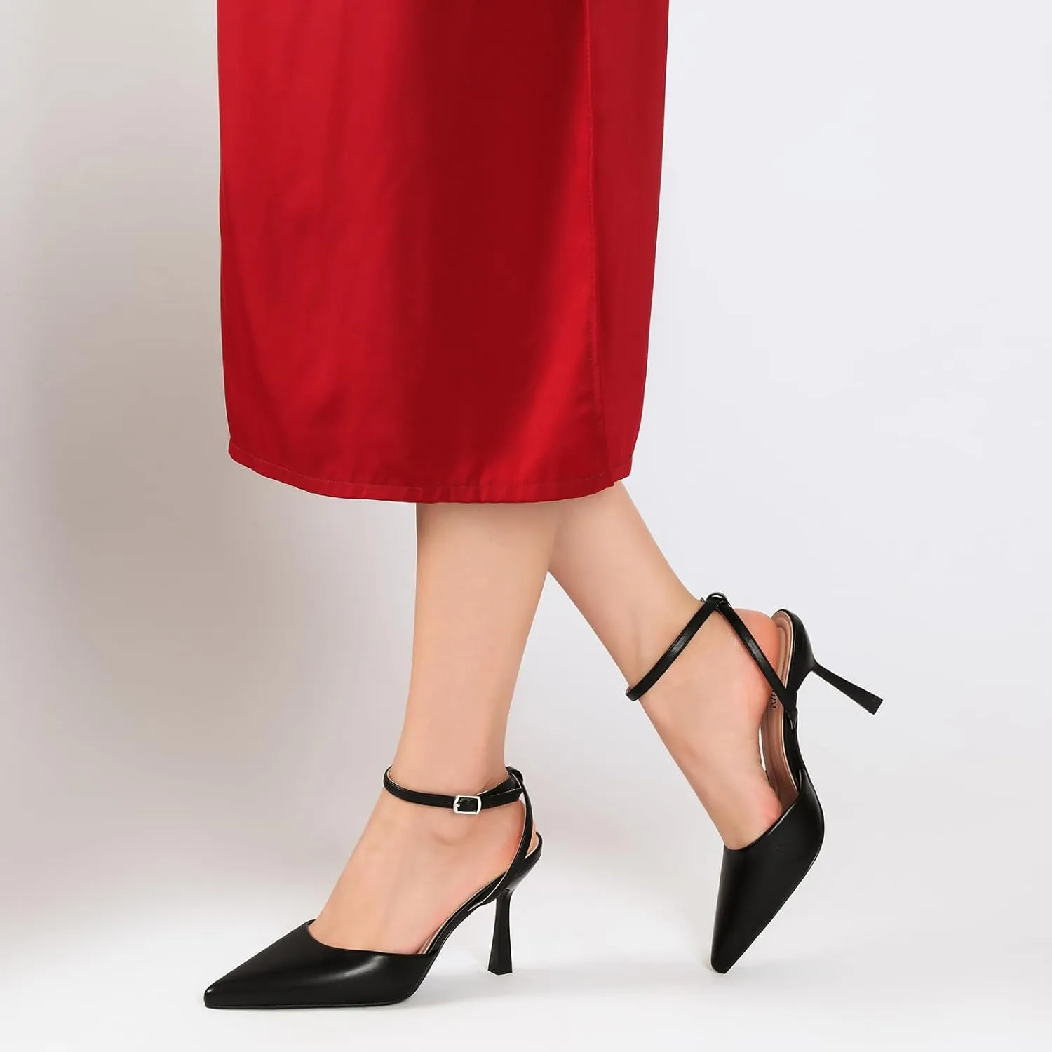 Susanny Heels for Women Stiletto Closed Pointed Toe Backless Dress Shoes High Heels Sexy Kitten Pumps Wedding Guest Party Dance Prom Dressy Comfort Shoes