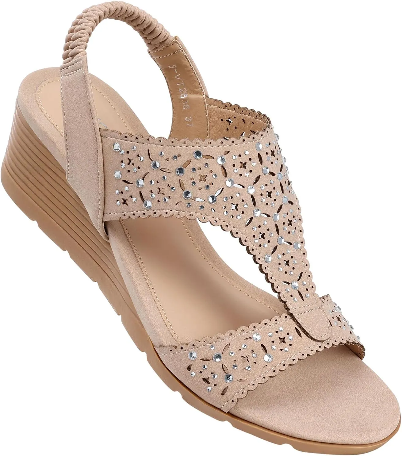 SWQZVT Wedge Sandals Women Dressy: Summer Low Wedges Comfort Sandal - Comfortable Strappy Casual Womens Sandals
