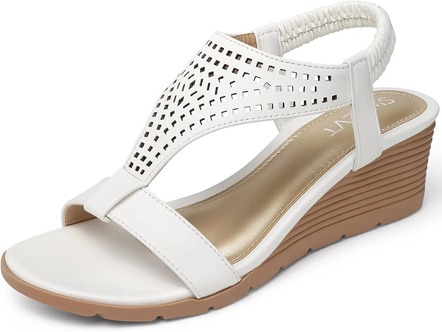 SWQZVT Women Sandals Wedge Low: Dressy Summer Sandal - Comfortable Hollow Out Sandals