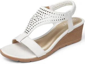SWQZVT Women Sandals Wedge Low: Dressy Summer Sandal - Comfortable Hollow Out Sandals