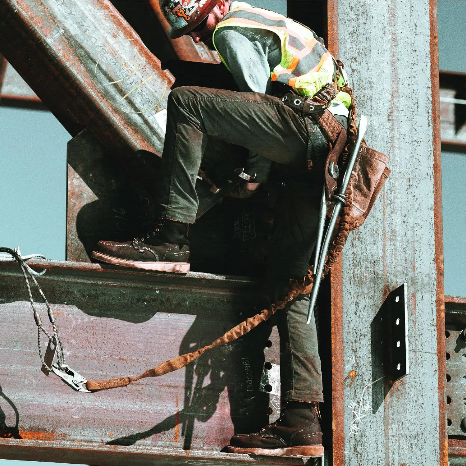 Thorogood 1957 Series 8” Waterproof Steel Toe Work Boots for Men - Full-Grain Leather with Moc Toe, Slip-Resistant Wedge Outsole, and Shock-Absorbing Insole; EH Rated