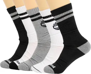 Timberland Cushioned Performance Work Athletic Crew Length 5 Pair Pack Socks for Men with Arch Support Shoe Size 9-12