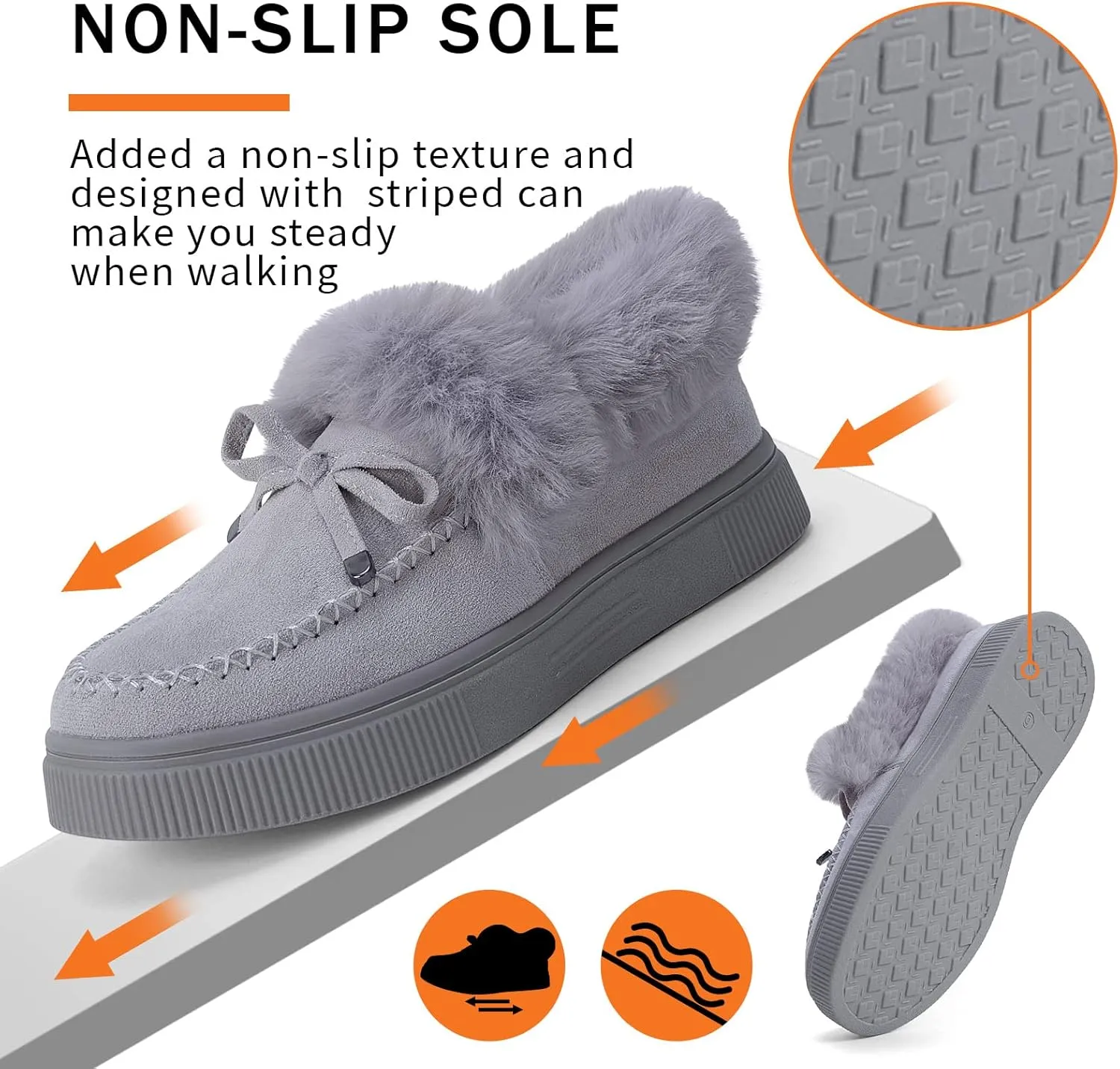 TINSTREE Winter Flat Boots Warm Durable Shoes Casual Fashion Fur Lining Ankle Snow Boots Loafer Flats Platform Thick Plush Shoes for Women