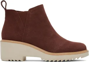 TOMS Womens Maude Round Toe Chelsea Casual Boots Ankle Mid Heel 2-3" - Beige