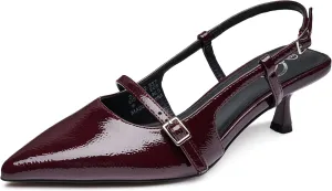 Trary Slingback Kitten Heels for Women,Pointed Toe Closed Toe Pumps,Sexy Shoes Women for Wedding