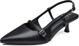 Trary Slingback Kitten Heels for Women,Pointed Toe Closed Toe Pumps,Sexy Shoes Women for Wedding