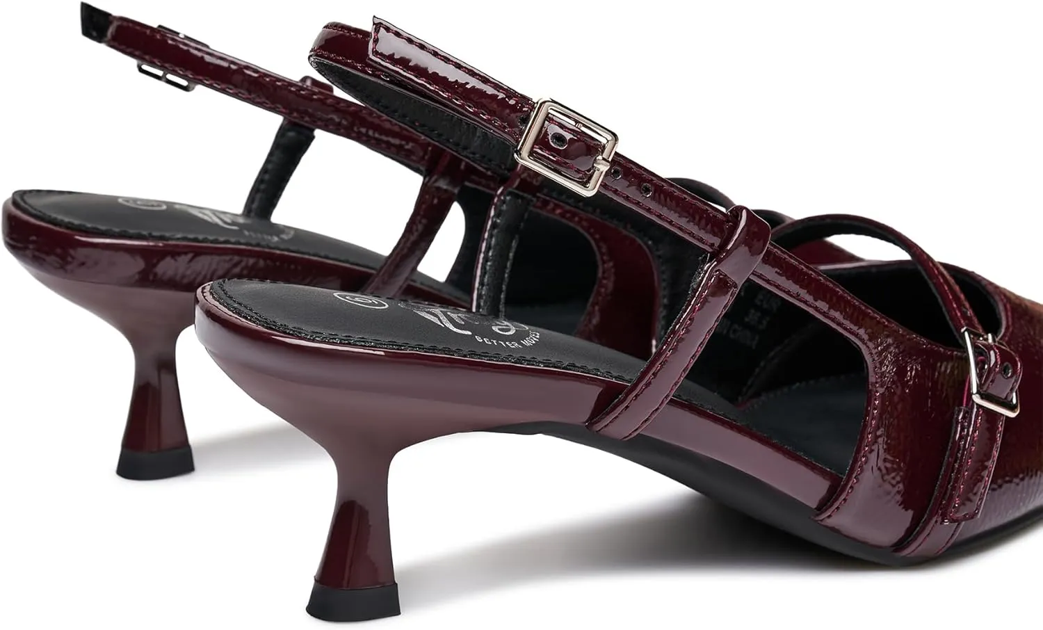 Trary Slingback Kitten Heels for Women,Pointed Toe Closed Toe Pumps,Sexy Shoes Women for Wedding