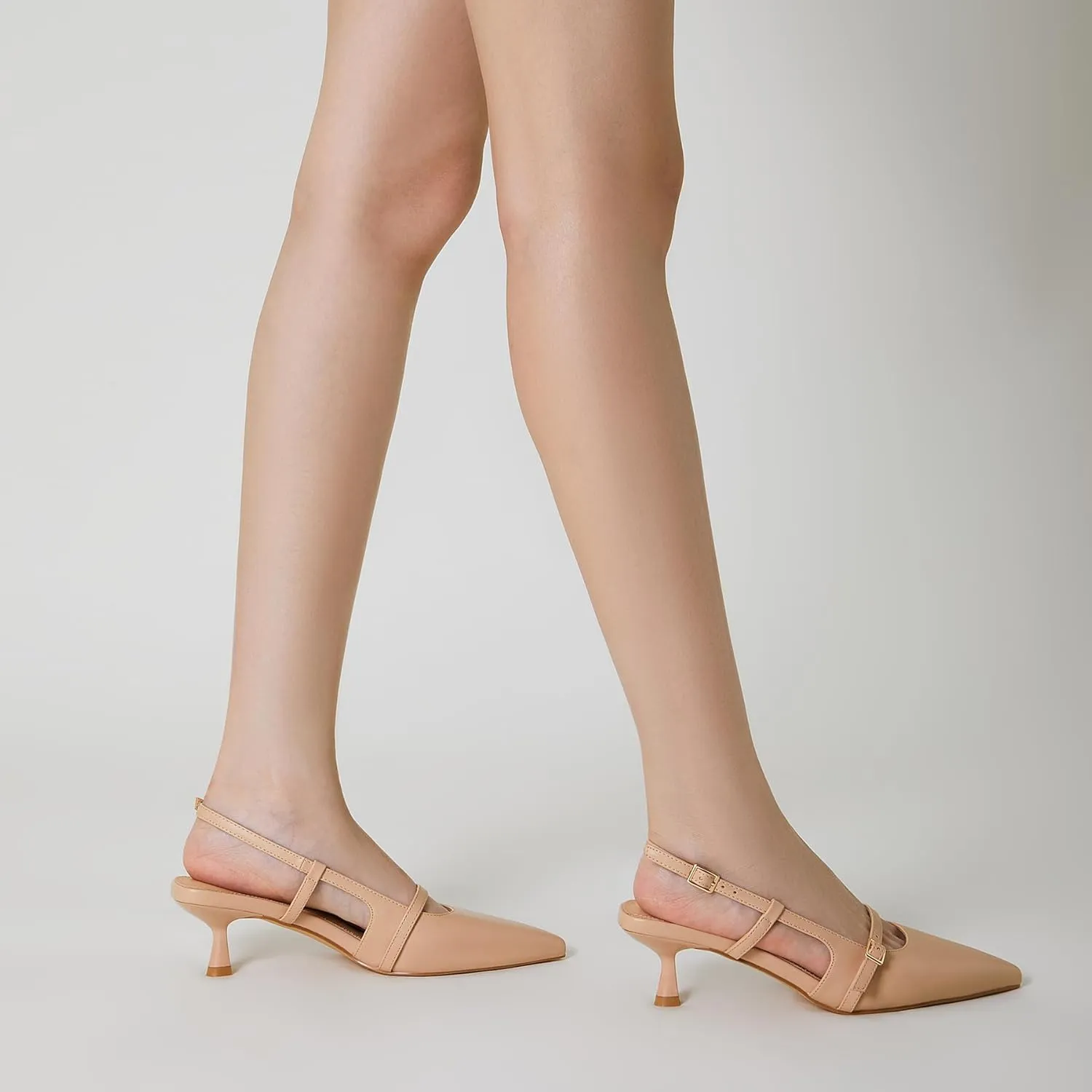 Trary Slingback Kitten Heels for Women,Pointed Toe Closed Toe Pumps,Sexy Shoes Women for Wedding