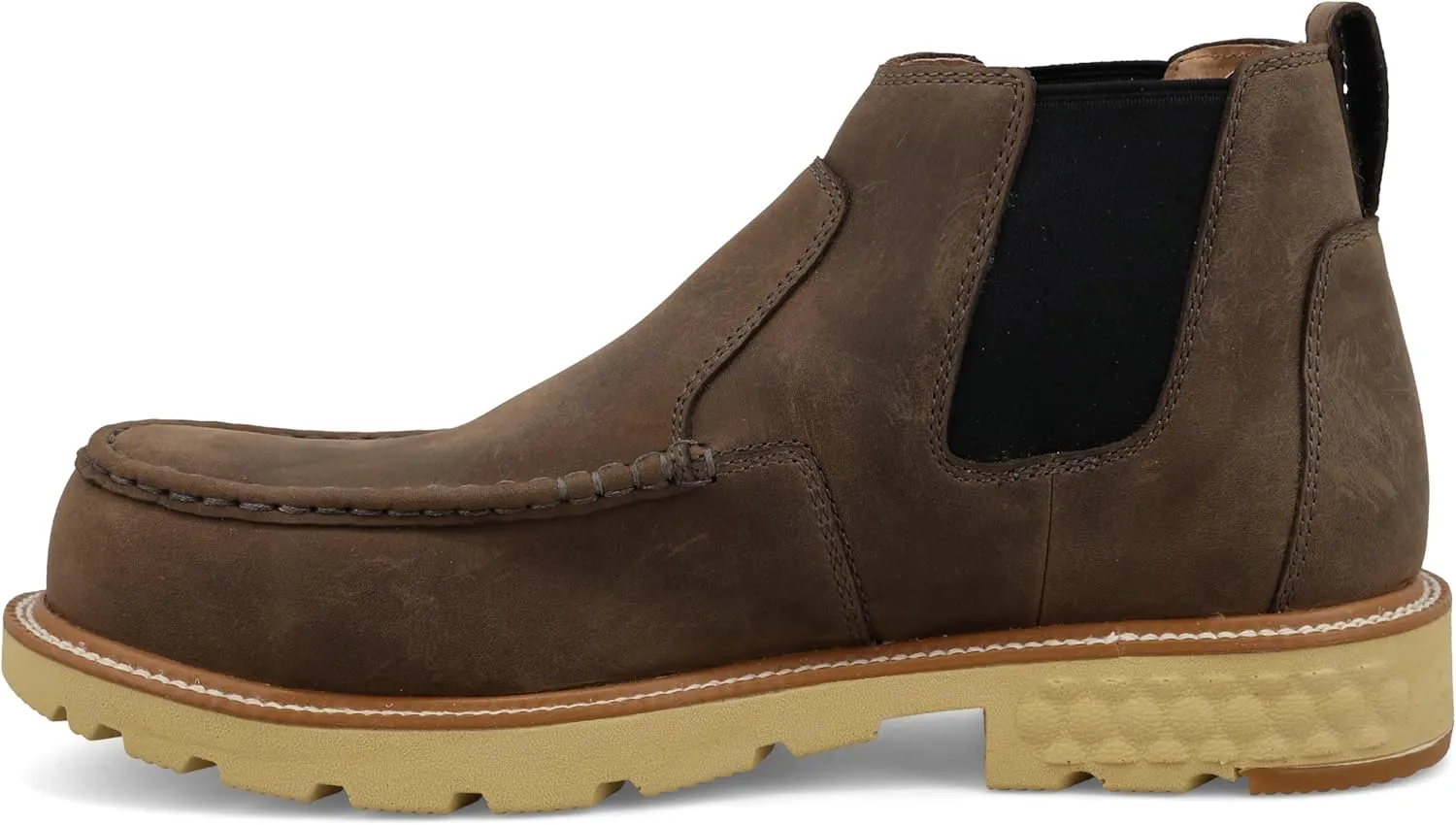 Twisted X Men's 4" Work Chelsea Boot, Moc Toe Nano Toe with CellStretch