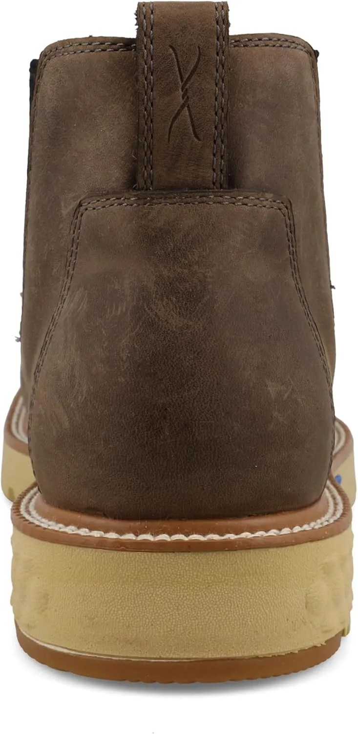Twisted X Men's 4" Work Chelsea Boot, Moc Toe Nano Toe with CellStretch