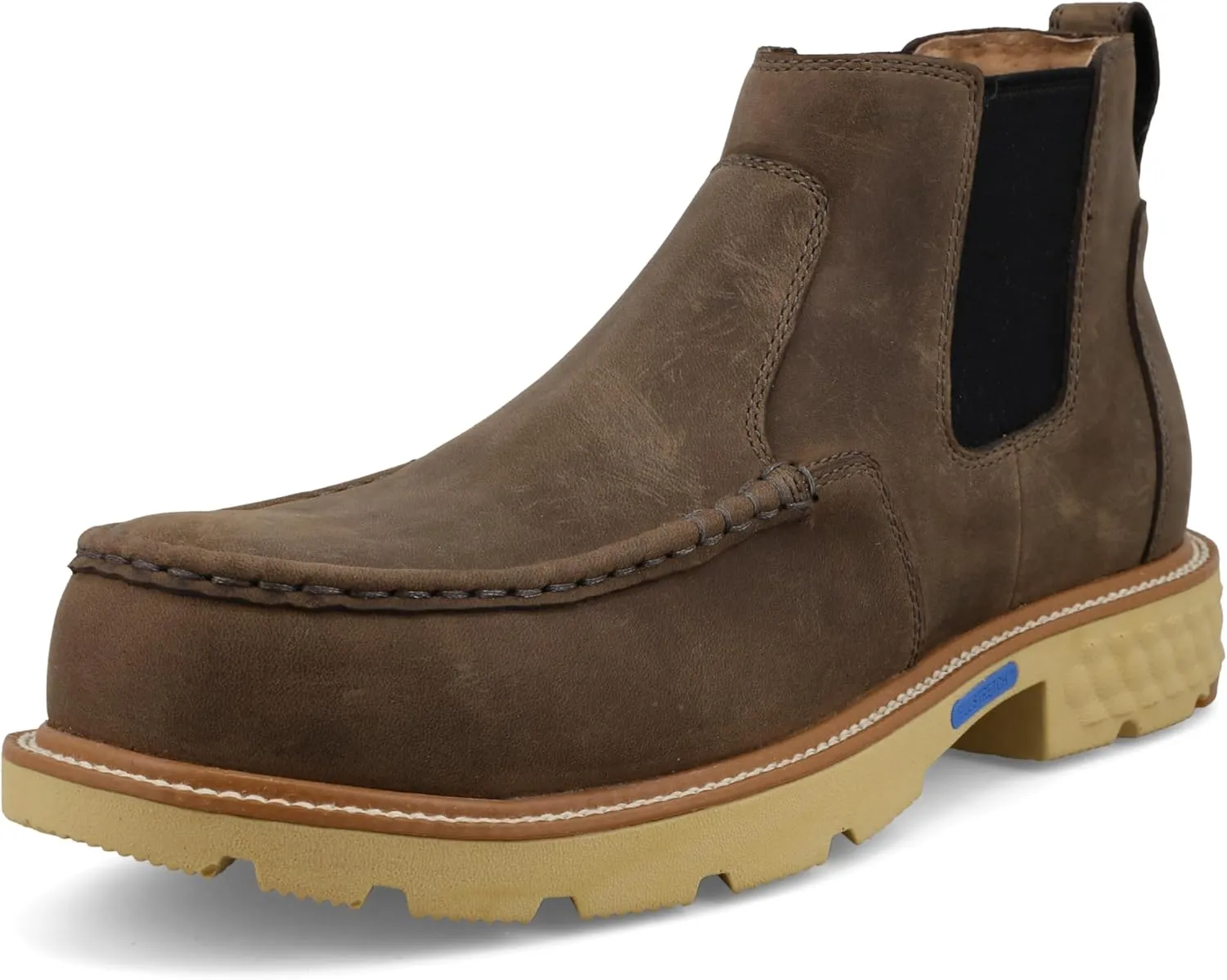 Twisted X Men's 4" Work Chelsea Boot, Moc Toe Nano Toe with CellStretch