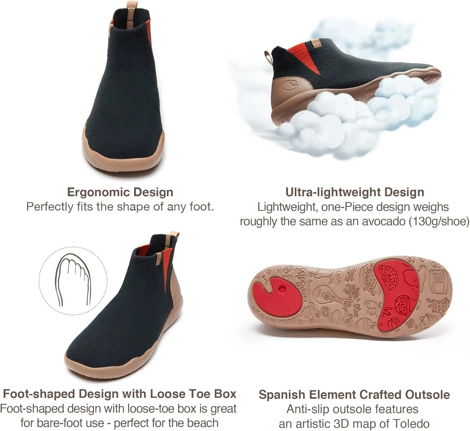 UIN Men's Ankle Fashion Chelsea Boots Cow Suede Casual Comfort Walking Shoes Granada