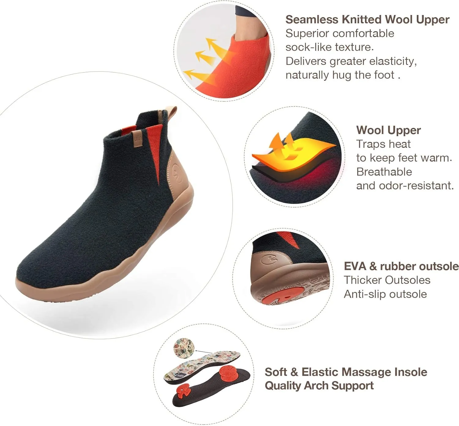 UIN Men's Ankle Fashion Chelsea Boots Cow Suede Casual Comfort Walking Shoes Granada