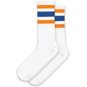 USA-Made Striped Crew Socks