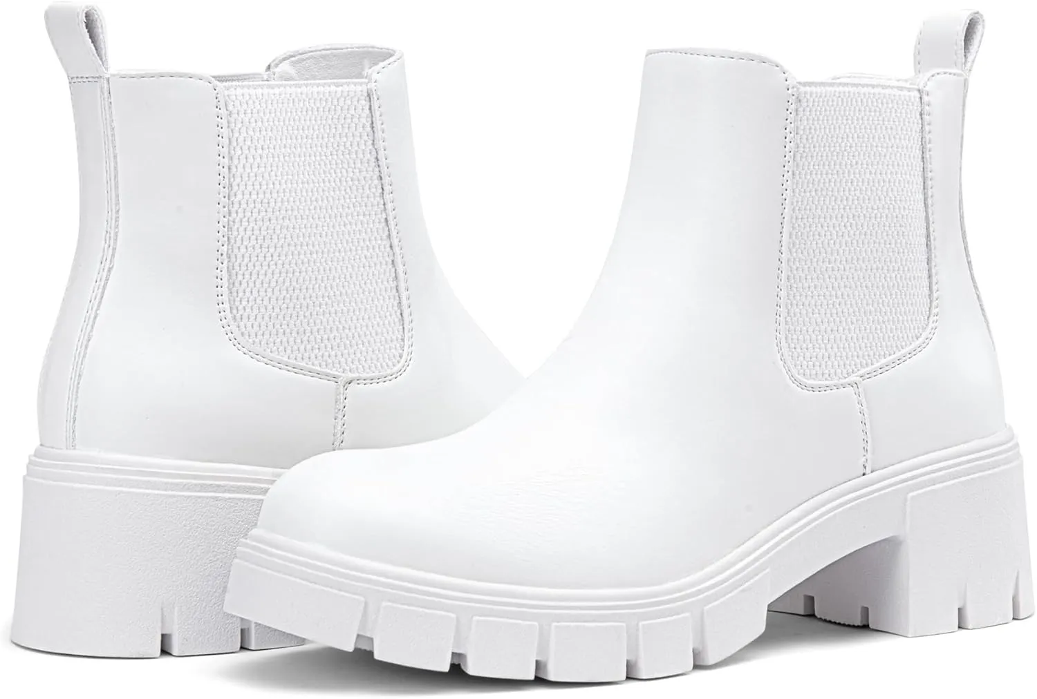 Vepose Women's 936 Chelsea Ankle Boots Platform Lug Sole Elastic Slip on Booties