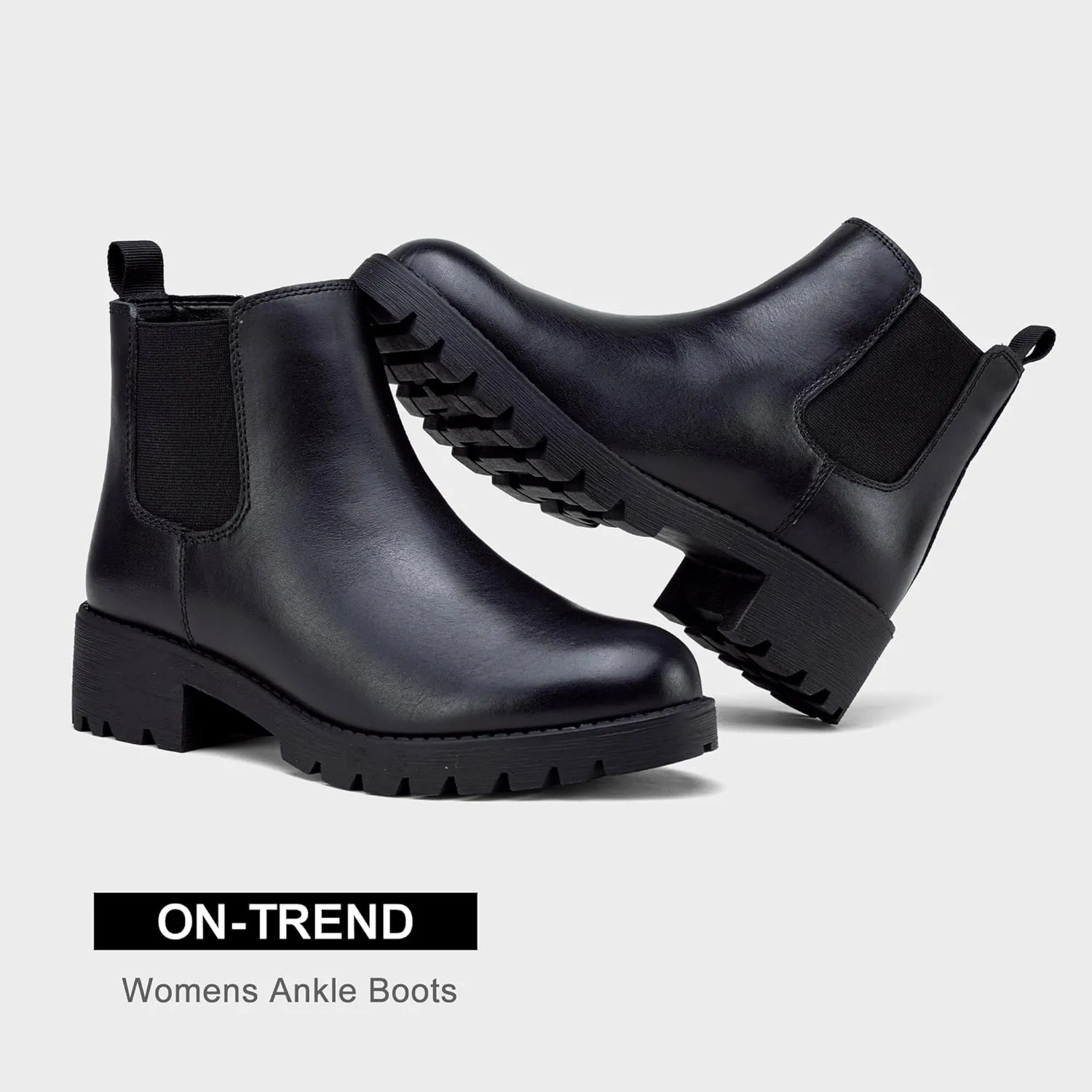 Vepose Women's 9607 Chelsea Ankle Boots Pull-On Booties for Women