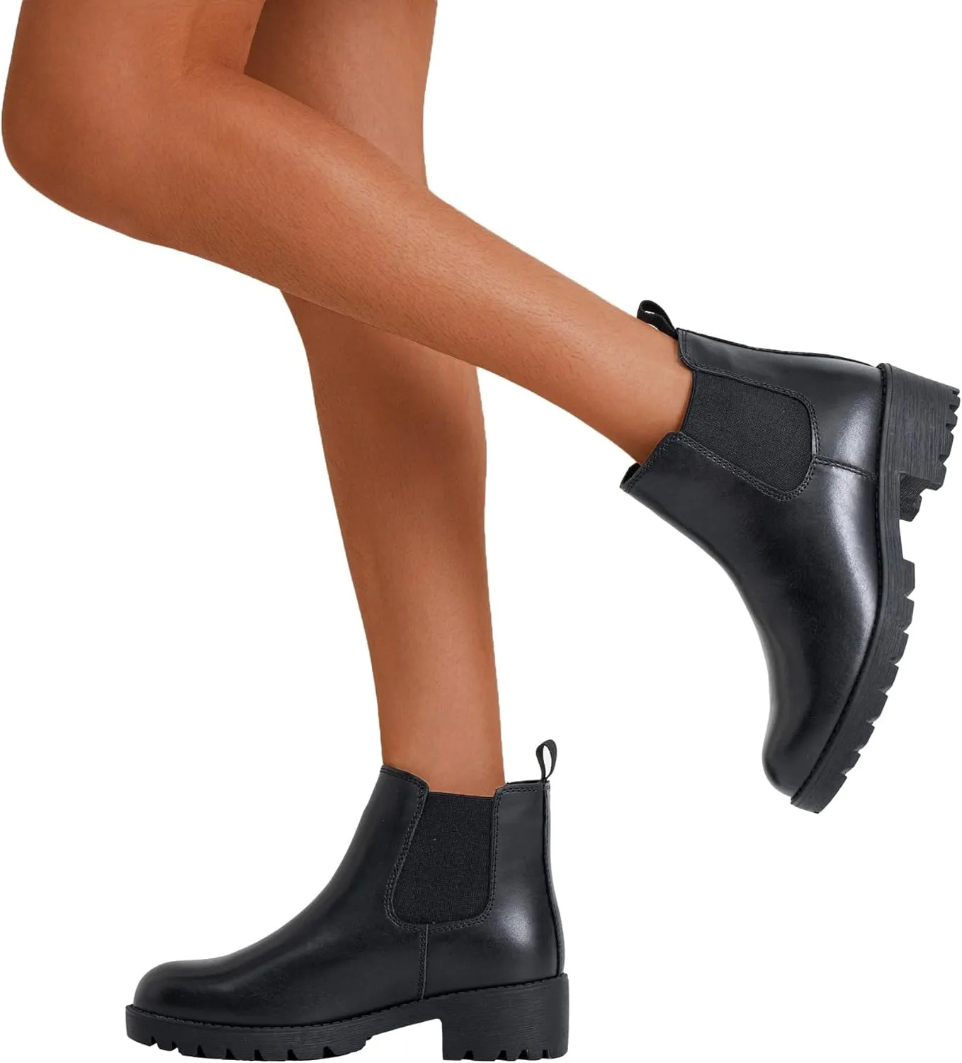 Vepose Women's 9607 Chelsea Ankle Boots Pull-On Booties for Women