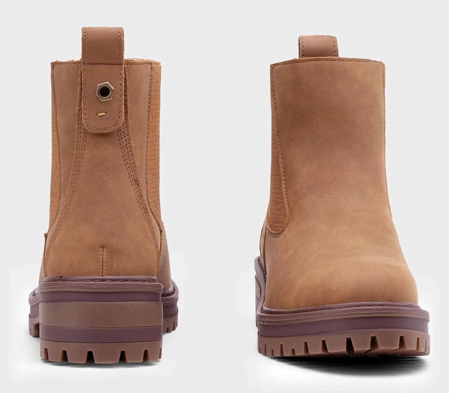 Vepose Women's Chelsea Ankle Boots Lug Sole Fashion Elastic Short Pull on 9608 Booties