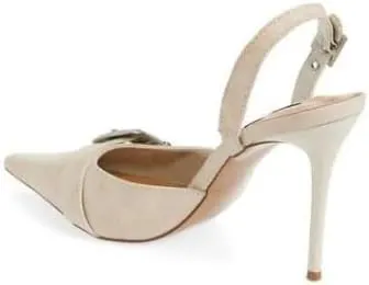 Vertundy Women's Delilah Buckle Slingback Pumps Closed Pointed Toe High Heels for Women Stiletto Vintage Heels for Women