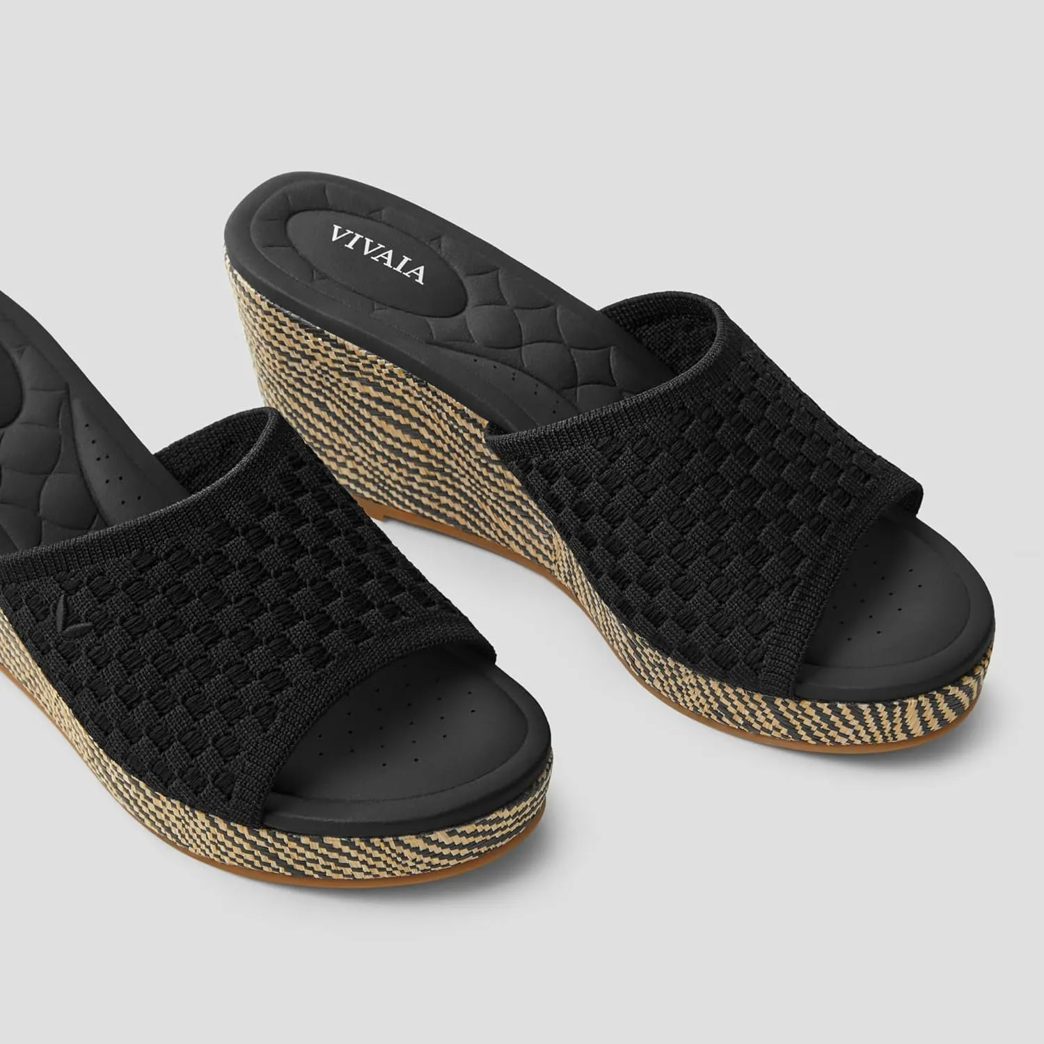 VIVAIA Stacey Pro Round-toe Wedge Sandals for Women Open Toe Sandals Comfy Casual Dressy Summer