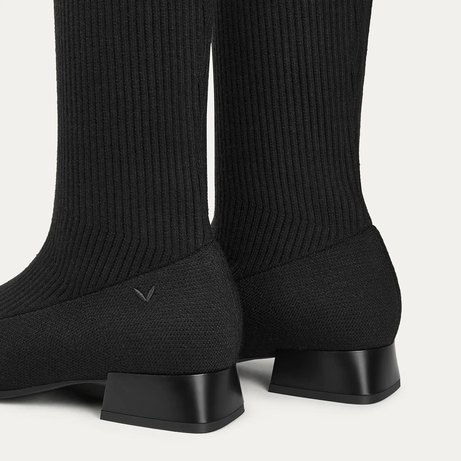 VIVAIA Tara Pro Women's Water Repellent Wool Knee-High Boots Slip on Square-Toe Booties 1.18'' Block Heel Booties Lady Dress Short Winter Fall Boots