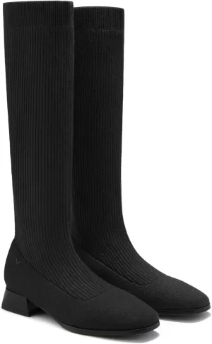 VIVAIA Tara Pro Women's Water Repellent Wool Knee-High Boots Slip on Square-Toe Booties 1.18'' Block Heel Booties Lady Dress Short Winter Fall Boots