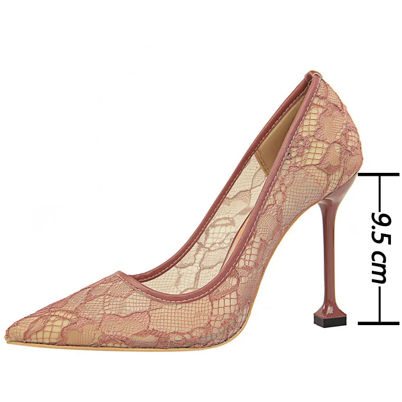Wedding Nightclub Party Shoes Pointed Toe Sexy Heels 9.5cm