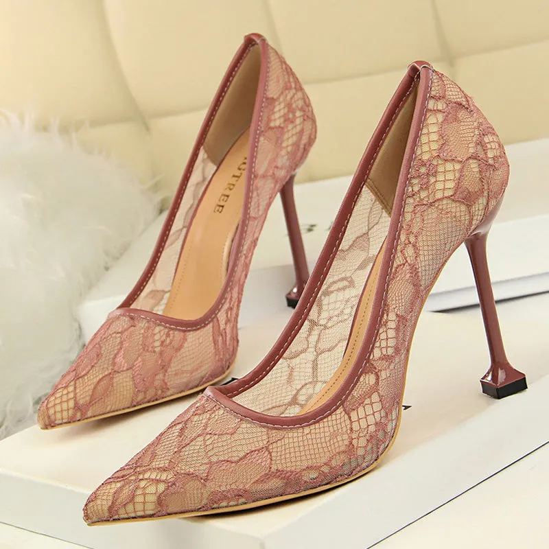 Wedding Nightclub Party Shoes Pointed Toe Sexy Heels 9.5cm