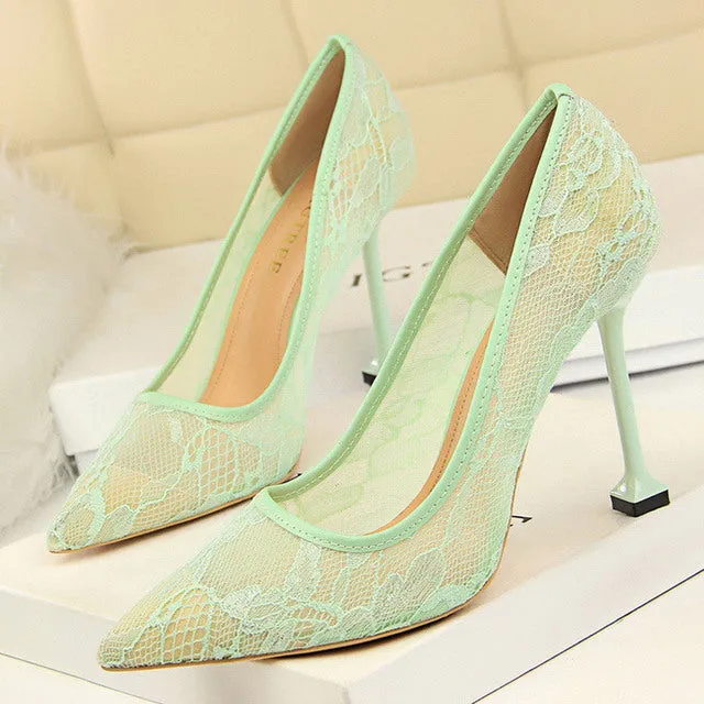 Wedding Nightclub Party Shoes Pointed Toe Sexy Heels 9.5cm
