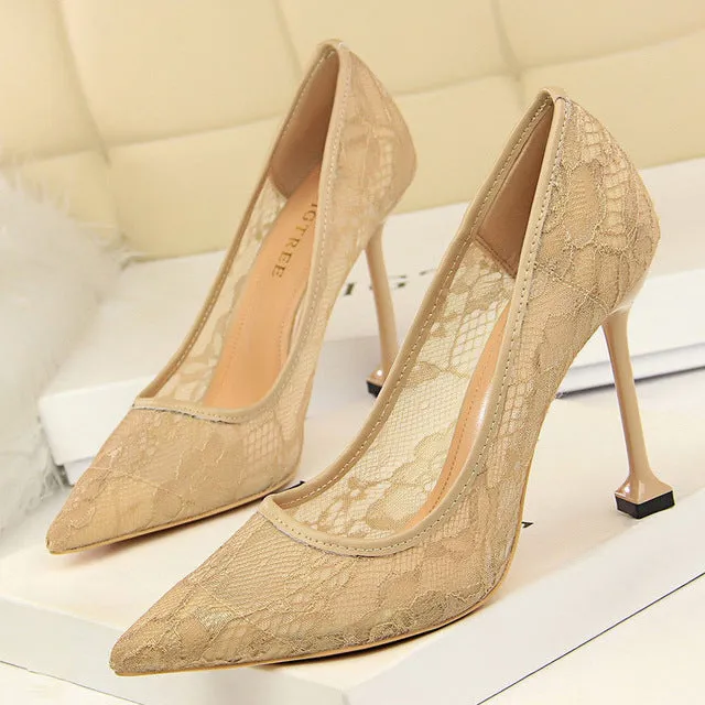 Wedding Nightclub Party Shoes Pointed Toe Sexy Heels 9.5cm