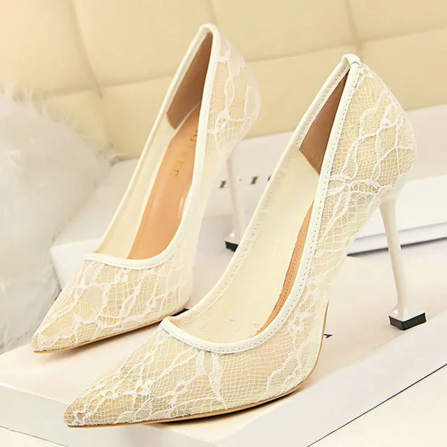 Wedding Nightclub Party Shoes Pointed Toe Sexy Heels 9.5cm