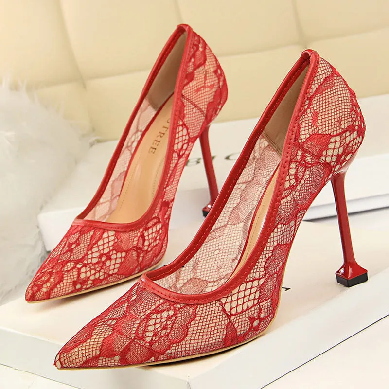 Wedding Nightclub Party Shoes Pointed Toe Sexy Heels 9.5cm
