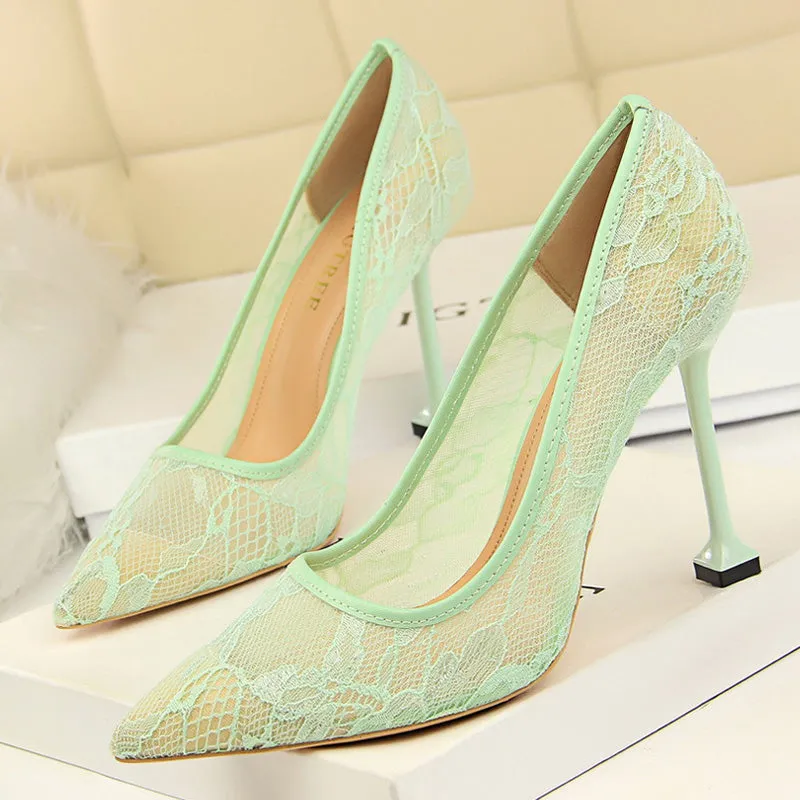 Wedding Nightclub Party Shoes Pointed Toe Sexy Heels 9.5cm