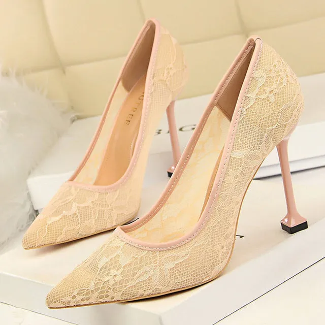 Wedding Nightclub Party Shoes Pointed Toe Sexy Heels 9.5cm