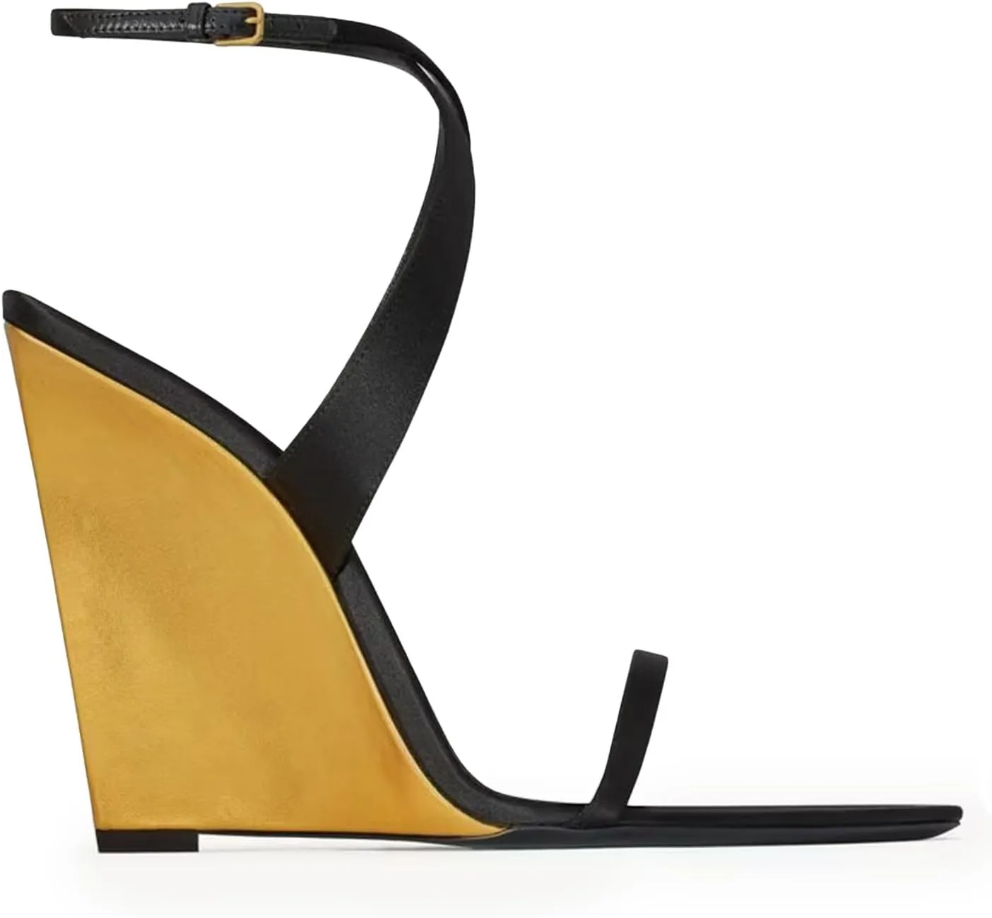Wedge Sandals for Women Strappy Wedge Heels Pointed Open Toe Heeled Sandals Buckle Ankle Strap Heels Sexy Wedding Dress Shoes