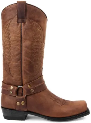 Winter Boots For Men Chunky Heel Mid Calf Boots Classic Embroidered Retro Square Toe Traditional Boots Western Boot 2024