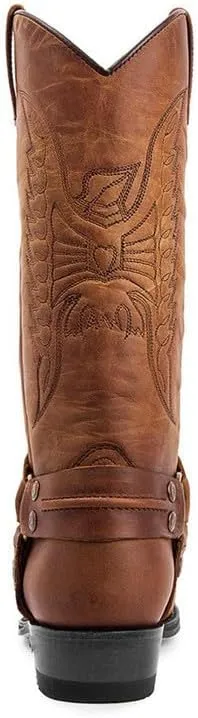 Winter Boots For Men Chunky Heel Mid Calf Boots Classic Embroidered Retro Square Toe Traditional Boots Western Boot 2024