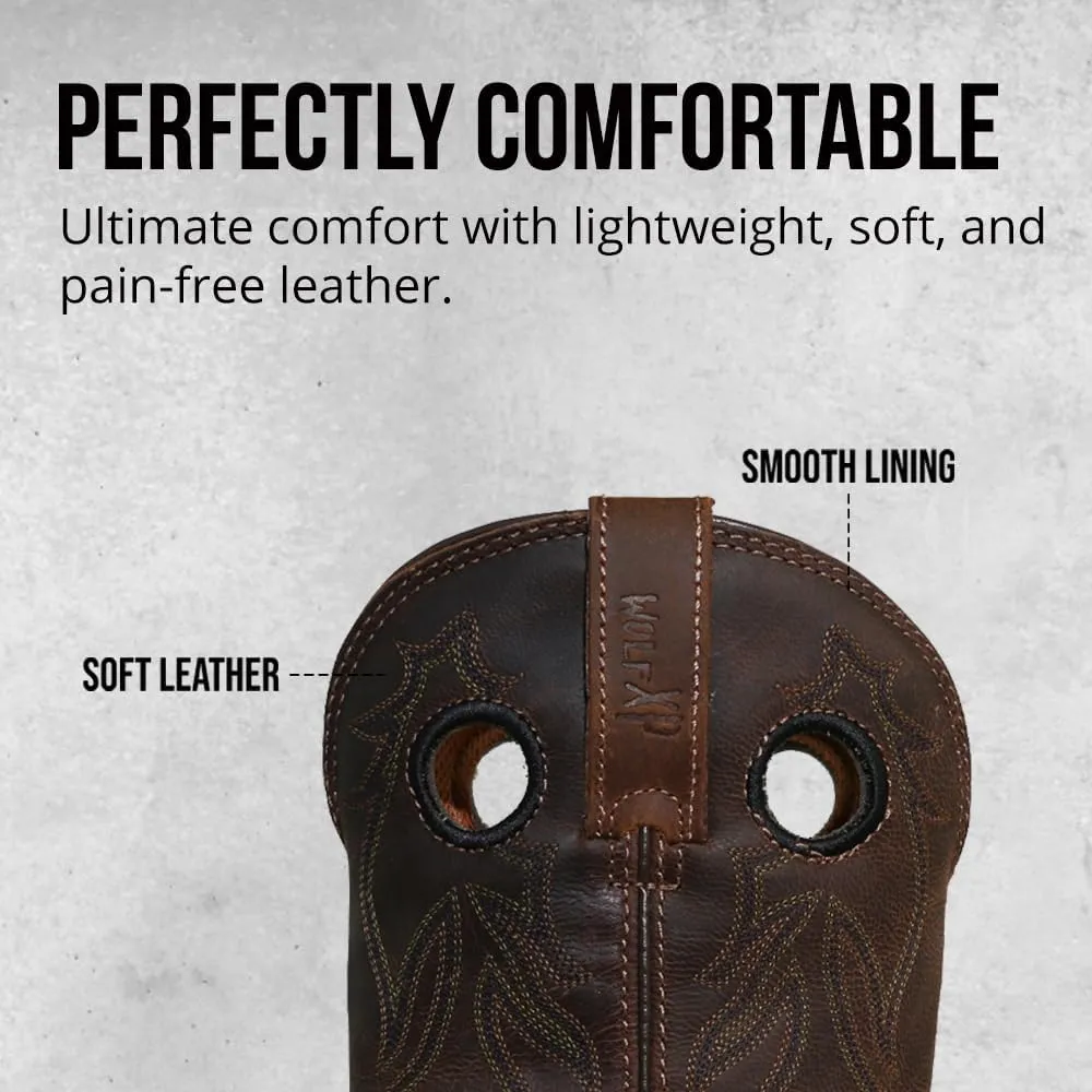 Wolf Genuine Leather Mens Work Boots - Insulated, Oil & Slip Resistant Construction Work Boots Men