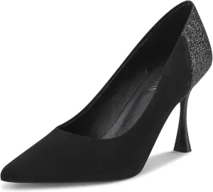Women Pumps Pointed Toe Stiletto High Heels Splicing Vintage Dress Wedding Shoes