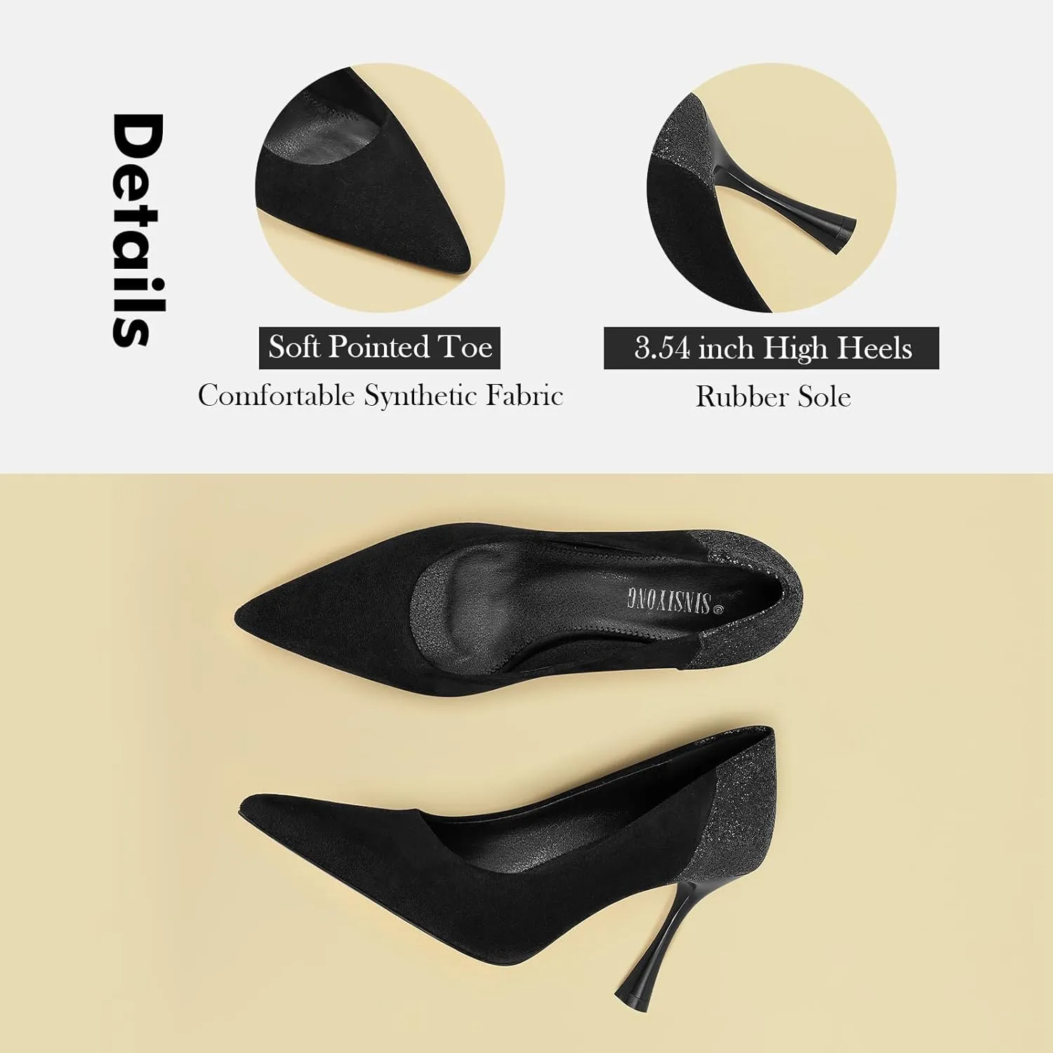 Women Pumps Pointed Toe Stiletto High Heels Splicing Vintage Dress Wedding Shoes