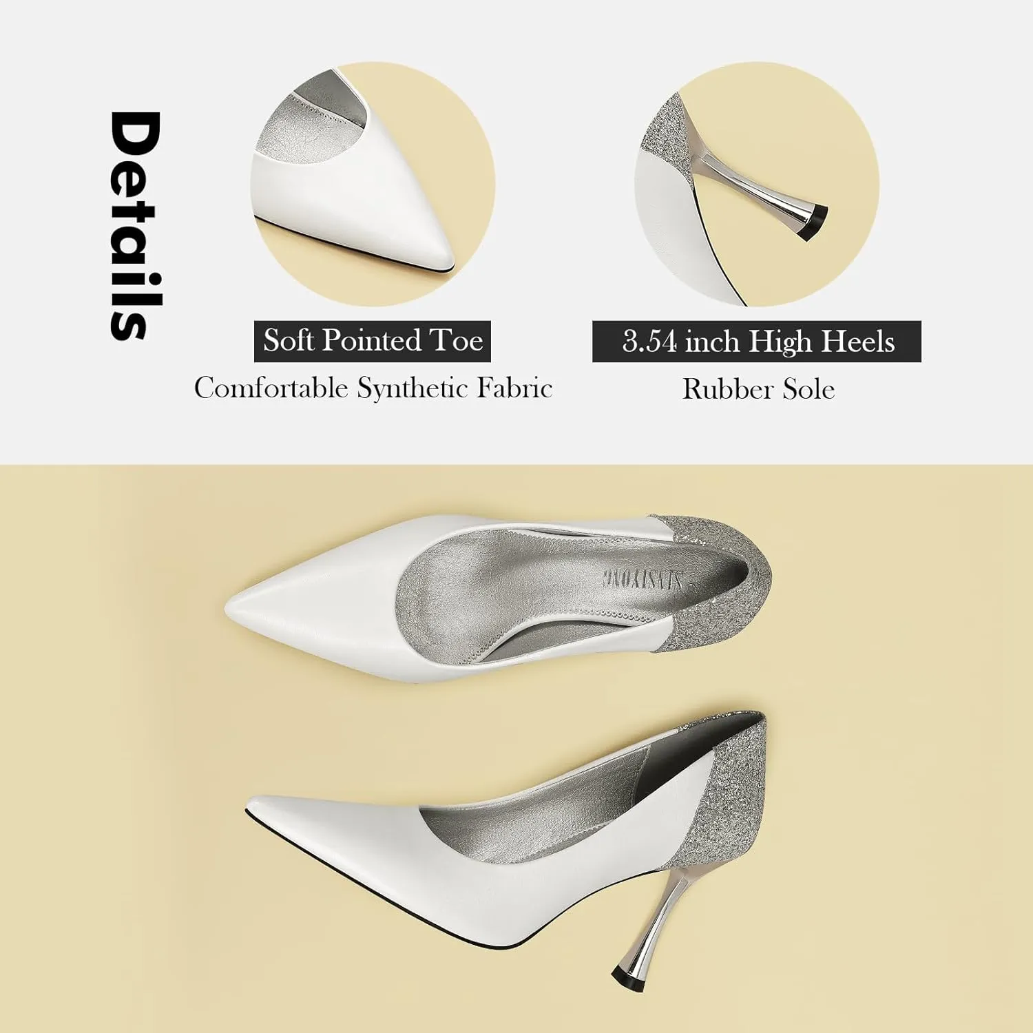 Women Pumps Pointed Toe Stiletto High Heels Splicing Vintage Dress Wedding Shoes