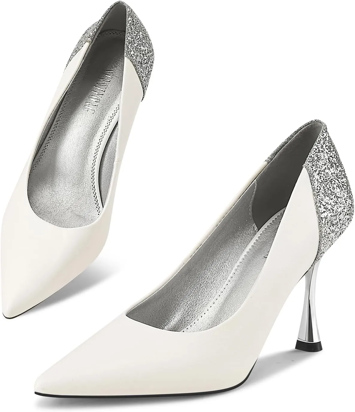 Women Pumps Pointed Toe Stiletto High Heels Splicing Vintage Dress Wedding Shoes