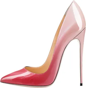 Women Stiletto Shoes Pointy Closed Toe High Heels Elegant and Fashionable Gradient Color Shallow Mouth Women's 12cm High Heel Evening Shoes