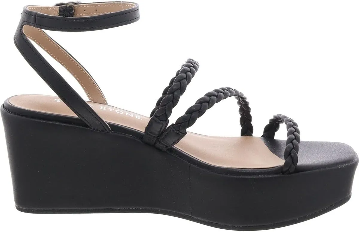 Womens Alyssaa Braided Faux Leather Strappy Sandals