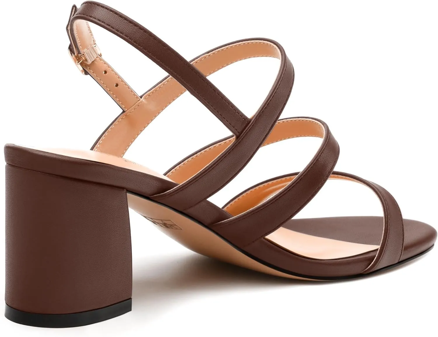 Womens Ankle Strap Sandals, Mid Block Heel Open Toe Strappy Sandals for Women, Low Chunky Heel Comfort Sandals 2"