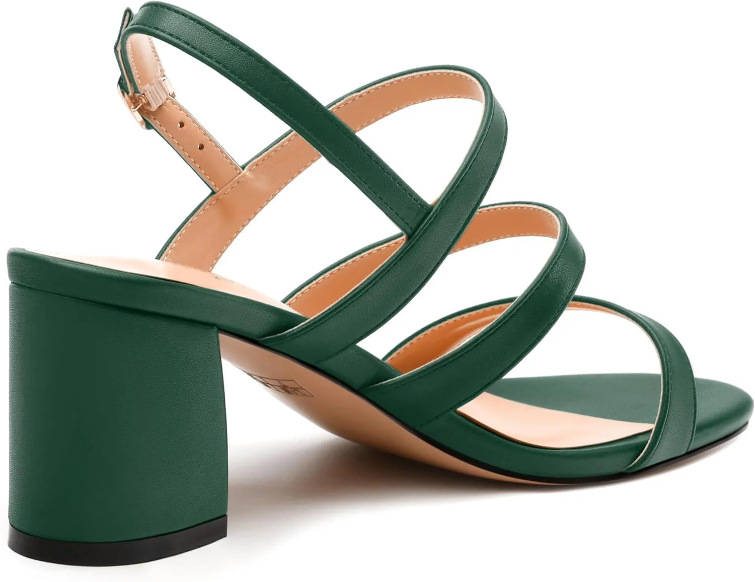 Womens Ankle Strap Sandals, Mid Block Heel Open Toe Strappy Sandals for Women, Low Chunky Heel Comfort Sandals 2"
