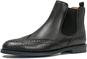 Women's Brogue Leather Chelsea Boots