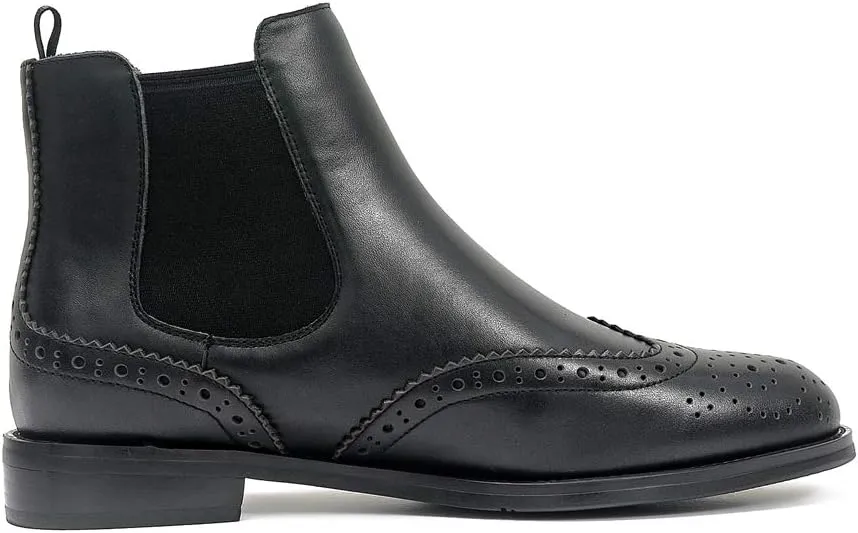 Women's Brogue Leather Chelsea Boots